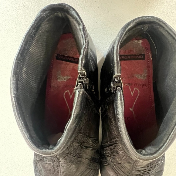 VagaBond Women's Boots Size US 10.5 EU 41 Leather Black Wingtip J Toe - Picture 10 of 15